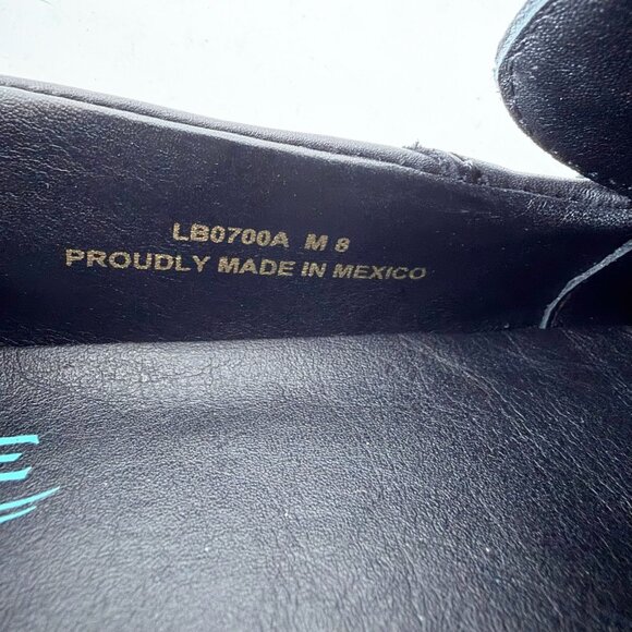 Lane Boots Womens Western Flats 8 MARTINGALE Black Suede Cowgirl Loafers Slip On - Picture 9 of 11